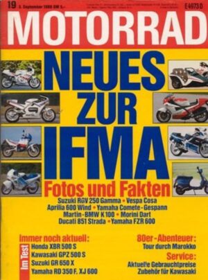 M198819-800 MOTORRAD 19/1988 – Honda XBR 500 S vs. Suzuki GR 650 X vs. Kawasaki GPZ 500 S