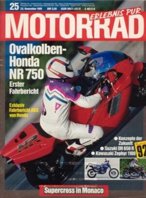 M199125-800 MOTORRAD 25/1991 – Fahrbericht Honda NR 750, Klassiker BMW R 75/5
