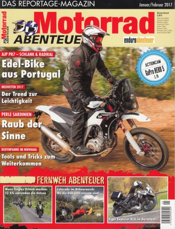 MA201701-02 Motorrad Abenteuer 1/2 2017 – AJP PR7, Triumph Tiger Explorer XCA, Sardinien
