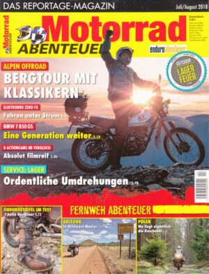 MA201807-08 Motorrad Abenteuer 7/8 2018 – BMW F 850 GS, Zero FX, Yamaha XT, Alpen Offroad