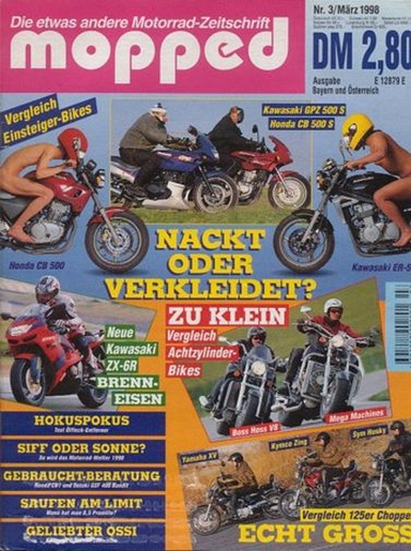 mopped 3/1998 + Yamaha XV 125 Virago, Kymco Zing 125, Sym Husky 125