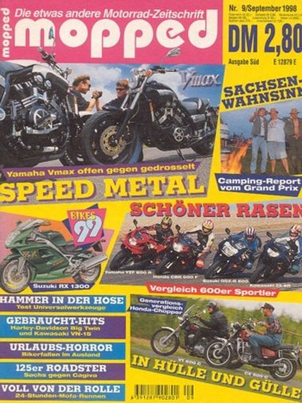 mopped 9/1998 + Yamaha Vmax, Vergleich Honda VT 600 C, CX 500 C