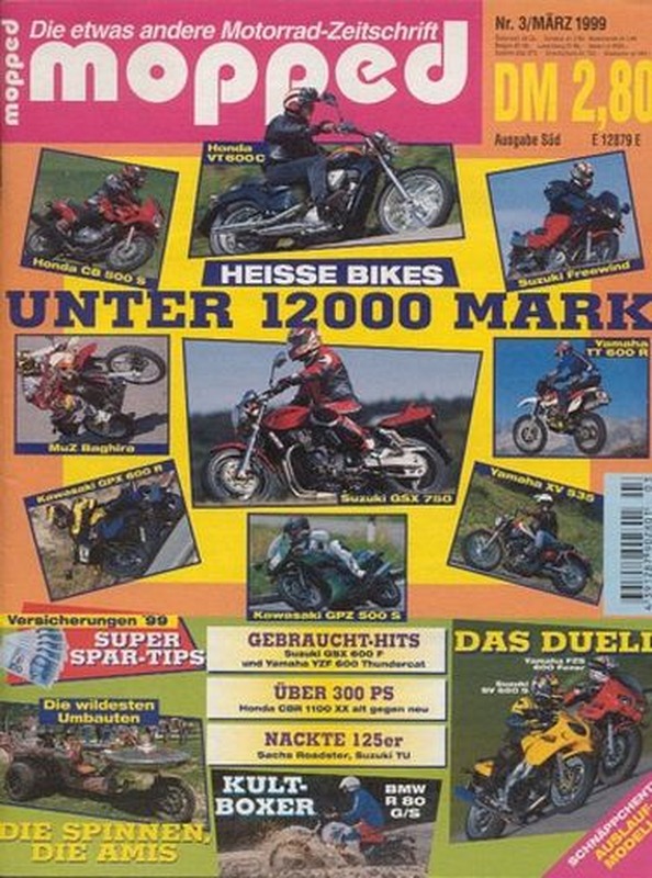 mopped 3/1999 + Vergleich Suzuki SV 650 S, Yamaha FZS 600 Fazer