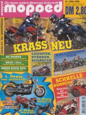 MOP200003 mopped 3/2000 + Vergleich alt vs. neu + Kawasaki Zephyr 750 vs. ZR-7