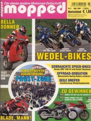 mopped 3/2002 + Yamaha FZS 1000 Fazer, Triumph Speed Triple, Honda Hornet 900