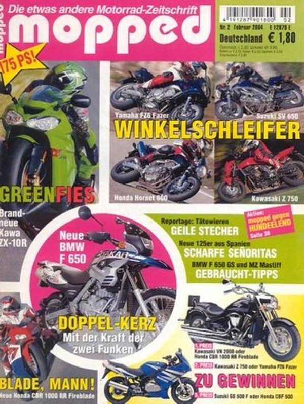 mopped 2/2004 + Fahrberichte Kawasaki ZX-10R, BMW F 650 GS, Dakar und CS