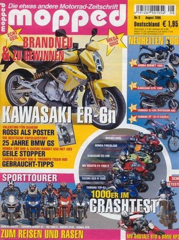 mopped 8/2005 + Kawasaki ER-6n, MV Agusta Brutale 910, BMW HP2