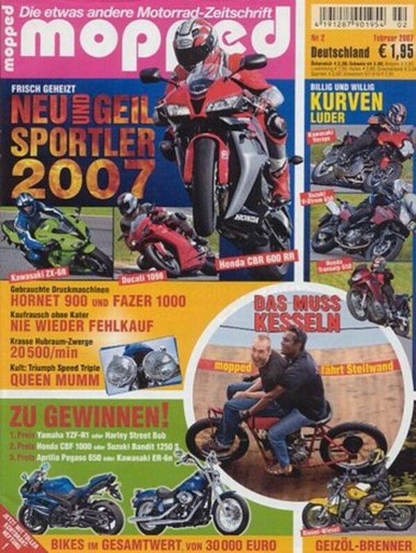 mopped 2/2007 + Honda CBR 600 RR / Ducati 1098 / Kawasaki ZX-6R