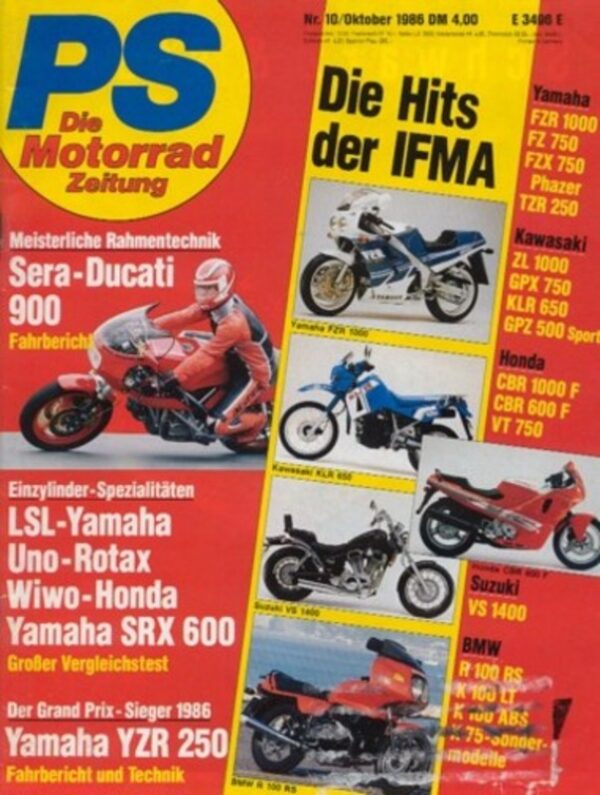 PS 10/1986 – Dauertest BMW K 75 C; Gebrauchtkauf Yamaha XJ 650