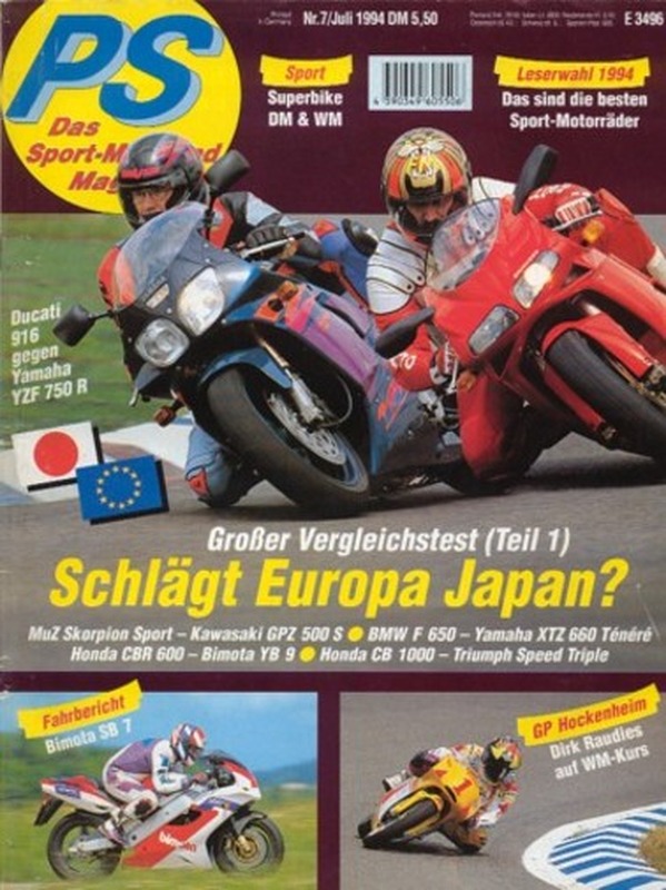 PS 7/1994 – Vergleich Ducati 916 vs. Yamaha YZF 750 R