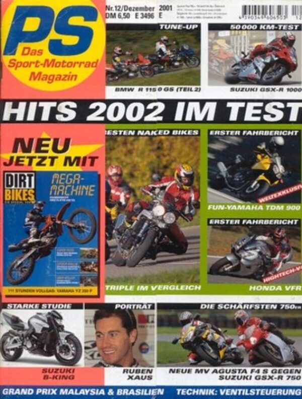 PS200112 PS 12/2001 – Yamaha TDM 900, Suzuki B-King, MV Agusta F4 S, Suzuki GSX-R 750