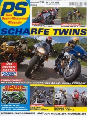 PS200207 PS 7/2002 – Voxan Café Racer 1000, Ducati 900 SS i.e., Buell XB9R Firebolt