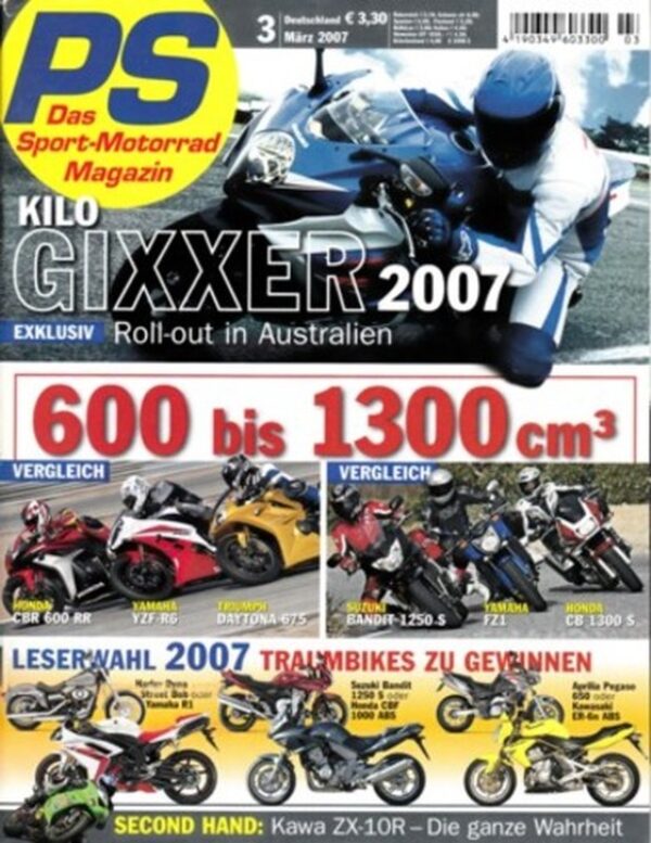 PS 3/2007 – Honda CBR 600 RR, Suzuki Bandit 1250 S, Suzuki GSX-R 1000