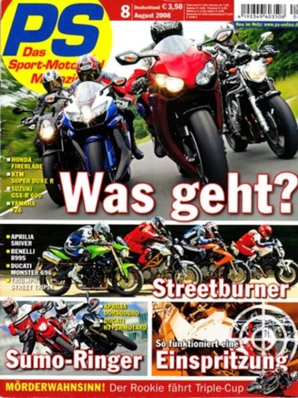 PS200808 PS 8/2008 – Honda Fireblade, KTM Super Duke R, Suzuki GSX-R 600, Yamaha FZ6