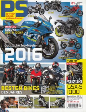 PS 1/2016 – Suzuki GSX-R 1000 R, BMW G 310 R, Suzuki GSX-S 1000