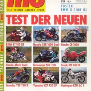 MO 1/1993 – BMW K 1100 RS mit 74 kW (100 PS) Test & Technik; Honda CBR 1000 F Dual mit 72 kW (98 PS) im Neuheiten-Test