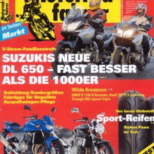 Motorradfahrer 1/2004 – Suzuki DL 650 V-Strom; Suzuki V-Strom 1000; BMW R 1150 R Rockster; Buell XB12S Lightning
