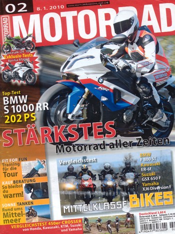 MOTORRAD 2/2010 – Test Confederate P 120 Combat Fighter; Test BMW S 1000 RR; Test Aprilia RSV4 R; Honda CRF 450 R