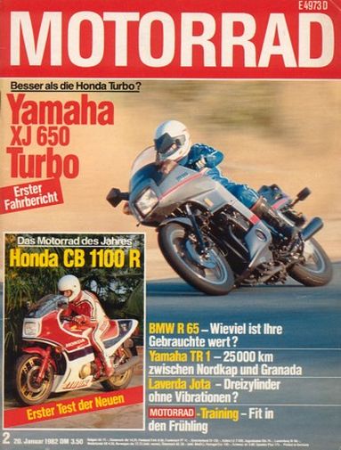 MOTORRAD 2/1982 – Test Yamaha XJ 650 Turbo mit 66 kW (90 PS) im Test; Test Honda CB 1100 R mit 74 kW (100 PS) Test & Technik