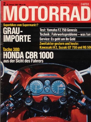 MOTORRAD 2/1987 – Test Honda CBR 1000 F; Test Honda CBR 600 F; Vergleich Kawasaki 750 H2; Vergleich Suzuki GT 750