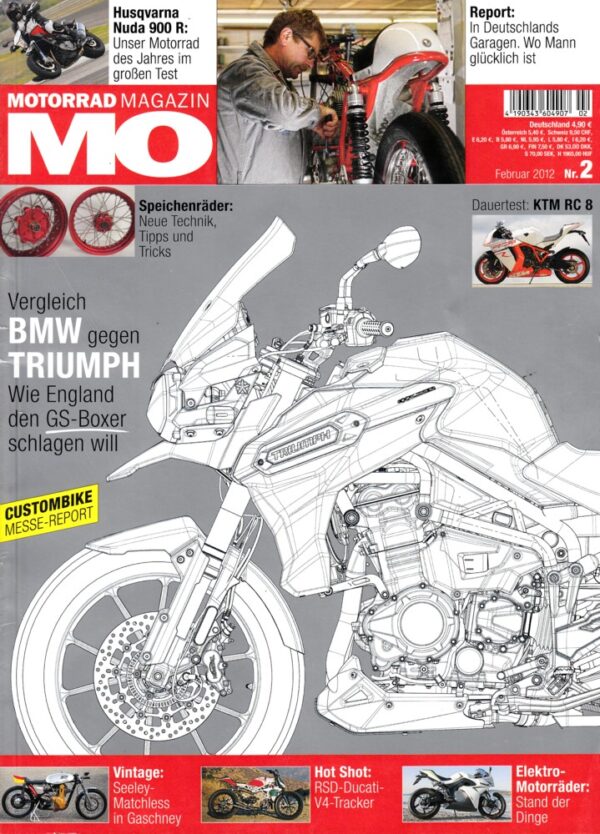 MO 2/2012 – Triumph Tiger Explorer mit 101 kW (137 PS) im Technik-Vergleich; Husqvarna Nuda 900 R mit 77 kW (105 PS) Test & Technik