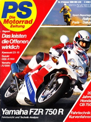 PS 2/1989 – Honda CB 750 Four, 4ever young, Yamaha FZR 750 R mit 74 kW (100 PS) im Test