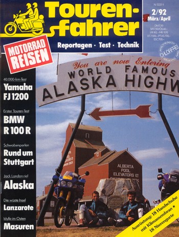 Tourenfahrer 2/1992 – Yamaha FJ 1200 mit 74 kW (100 PS) im Langstrecken-Test, BMW R 100 R mit 44 kW (60 PS) im Tourentest
