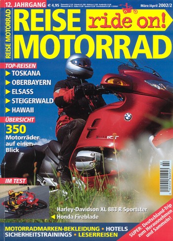 REISE MOTORRAD ride on! 2/2002 – Harley-Davidson Sportster 883 Roadster mit 39 kW (53 PS) Test & Technik
