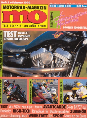 MO 2/1992 – Suzuki GSX-R 750 mit 74 kW (100 PS) Test & Technik; Bimota YB9 Bellaria mit 94 PS im Vergleich