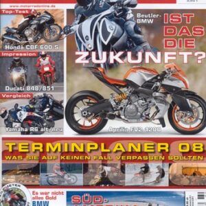 MOTORRAD 2/2008 – Test Honda CBF 600 S; Yamaha YZF-R6; Vergleich Ducati 848; Vergleich Ducati 851