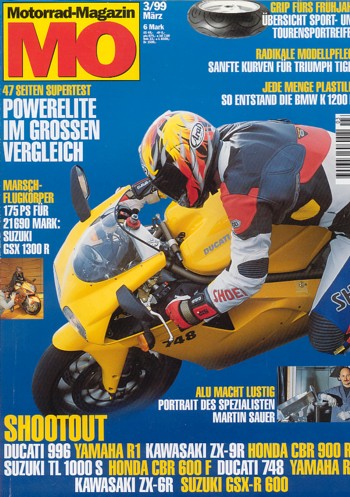 MO 3/1999 – Suzuki TL 1000 S mit 92 kW (125 PS) im Vergleichstest; Yamaha YZF-R1 mit 110 kW (150 PS) im Vergleichstest