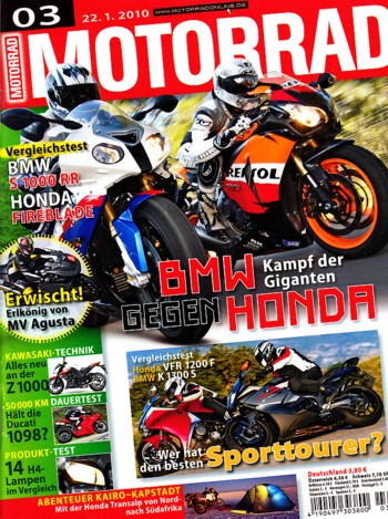 MOTORRAD 3/2010 – Test Wakan Roadster 100; BMW K 1300 S; Honda VFR 1200 F; BMW S 1000 RR