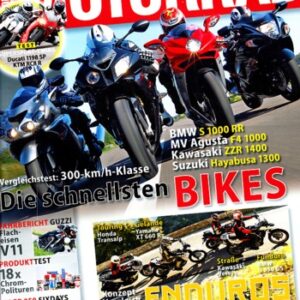 MOTORRAD 3/2011 – Test Ducati Diavel; Ducati 1198 SP; KTM 1190 RC8 R; Moto Guzzi V11 Sport, hier von Guzziladen als Flacheisen veredelt