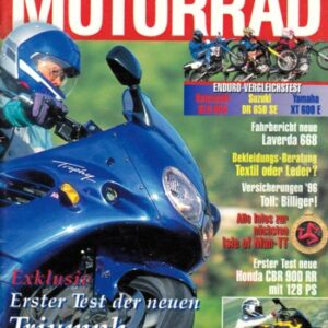 MOTORRAD 3/1996 – Test Triumph Trophy 1200; Kawasaki KLR 650; Suzuki DR 650 SE; Yamaha XT 600 E