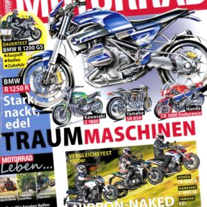 MOTORRAD 3/2014 – Honda CB 1000 R; Kawasaki Z 1000 SE; Yamaha FZ1; Ducati Monster 1100 S, hier veredelt als JvB-moto-Ducati Flat Red 2
