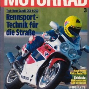 MOTORRAD 3/1990 – Test Suzuki GSX-R 750; Honda XBR 500, hier als EML-Gespann; Yamaha SR 500, hier als Walcher-Gespann