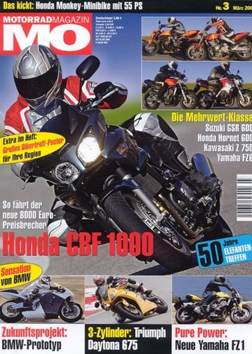 MO 3/2006 – Ducati 916, damit unterwegs auf Hausstrecken der Italiener; Triumph Daytona 675 mit 90 kW (123 PS) im Test