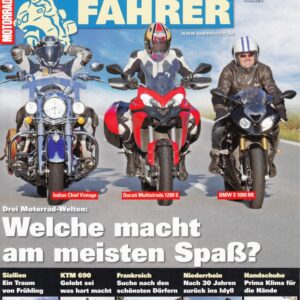 TOURENFAHRER 3/2015 – BMW S 1000 RR mit 142 kW (193 PS) im Touren-Vergleich, Indian Chief Vintage mit 68 kW (92 PS) im Touren-Vergleich