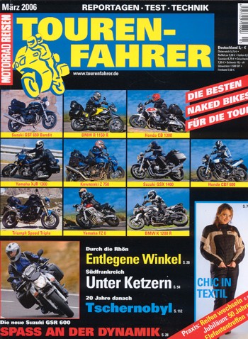 TOURENFAHRER 3/2006 – Suzuki GSR 600 mir 72 kW (98 PS) als Reise-Motorrad, BMW HP2 mit 77 kw (105 PS) im Spezial-Test