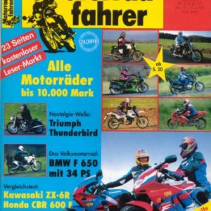 Motorradfahrer 3/1995 – Triumph Thunderbird 900; Honda CBR 600 F; Kawasaki ZX-6R Ninja; Moto Guzzi California 1100 i