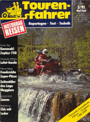 Tourenfahrer 3/1991 – Kawasaki Zephyr 750 mit 53 kW (72 PS) im Touren-Test, Honda CBR 1000 F, als Berlinger/Orion-Gespann im Test