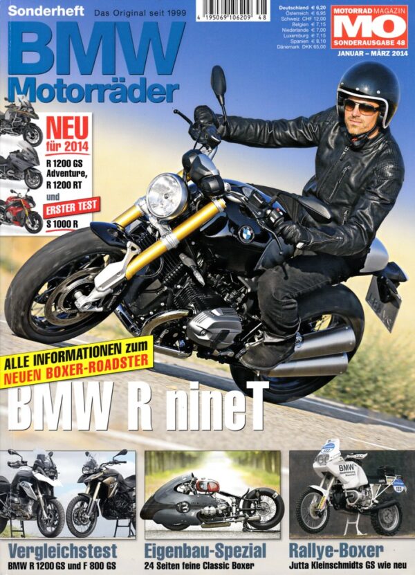 MO BMW Motorräder, Sonderheft 48 – BMW R nineT mit 81 kW (110 PS) als Neuheit für 2014; BMW F 800 GS mit 63 kW (85 PS) im Vergleichstest