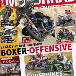 MOTORRAD 4/2014 – Test BMW R nineT; Test BMW R 1200 RT; Test BMW R 1200 GS Adventure; Test Suzuki V-Strom 1000