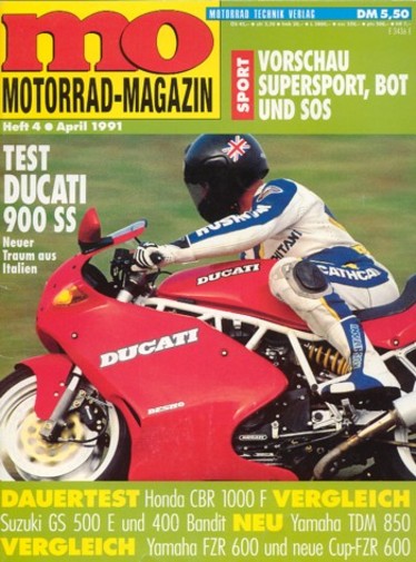 MO 4/1991 – Ducati 900 SS mit 54 kW (73 PS) Test & Technik; Suzuki GSF 400 Bandit mit 38 kW (50 PS) Test & Technik