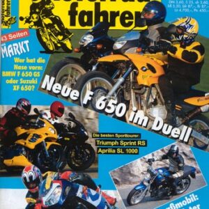 Motorradfahrer 4/2000 – Test Sachs Roadster 650; Suzuki GSX-R 750; Cagiva Raptor / V-Raptor; BMW F 650 GS