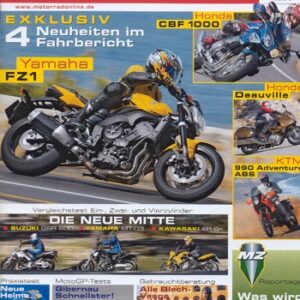 MOTORRAD 4/2006 – Test Yamaha FZ1; Test Honda CBF 1000; Test KTM 990 Adventure; Test Ducati ST3