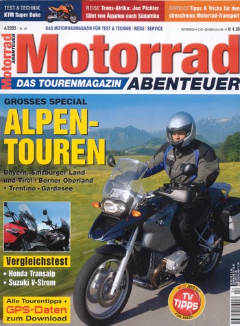 Motorrad ABENTEUER 4/2005 – Test KTM 990 Super Duke; Honda XL 650 V Transalp; Suzuki DL 650 V-Strom; BMW R 1150 RT, Modell 2001 - 2004, aus 2. Hand