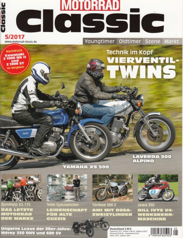 MOTORRAD Classic 5/2017 – Vierventil-Twins, Yamaha XS 500, Zündapp KS 175, Yankee 500 Z