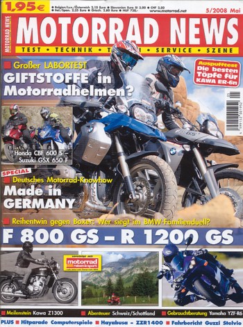 MOTORRAD NEWS 5/2008 – Motorrad Wochenendtour im Südlichen Bayerischen Wald; Motorradreise von Newcastle nach Schottland; Motorrad Rundreise im Appenzeller Land