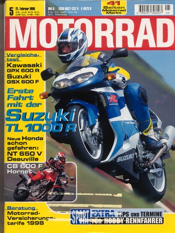 MOTORRAD 5/1998 – Test Suzuki TL 1000 R; Test Honda NT 650 V Deauville; Test Aprilia RS 250; Kawasaki GPX 600 R